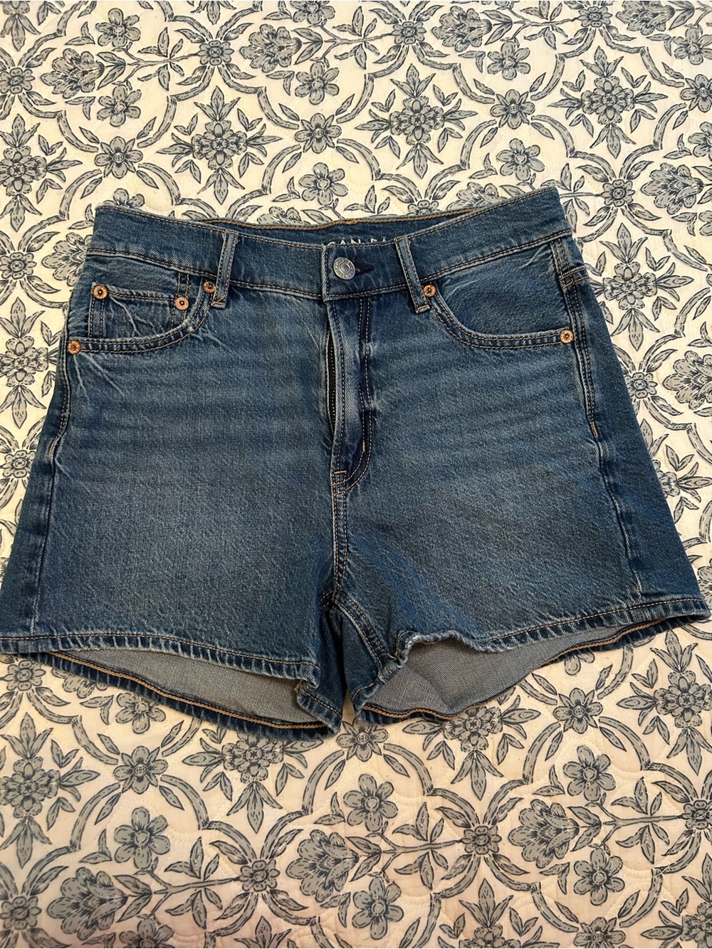American Eagle Outfitters Medium Blue High-Rise Denim Shorts